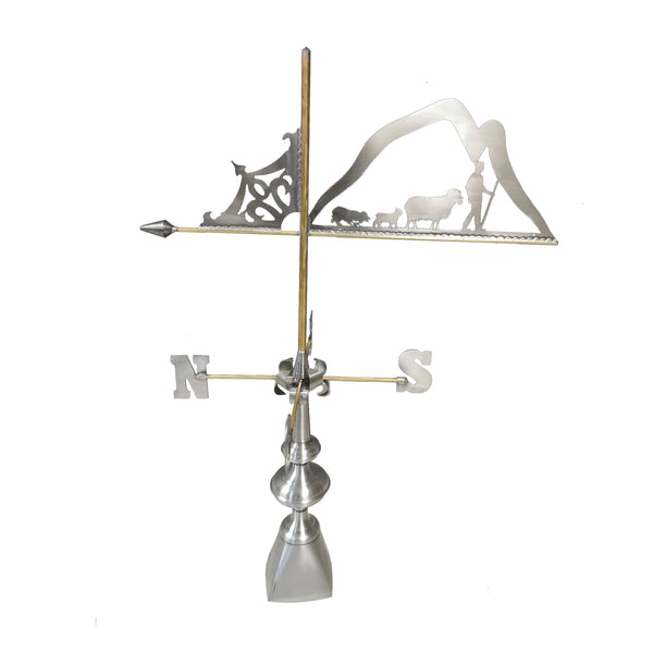 Girouette en zinc tradition motif berger des montagnes