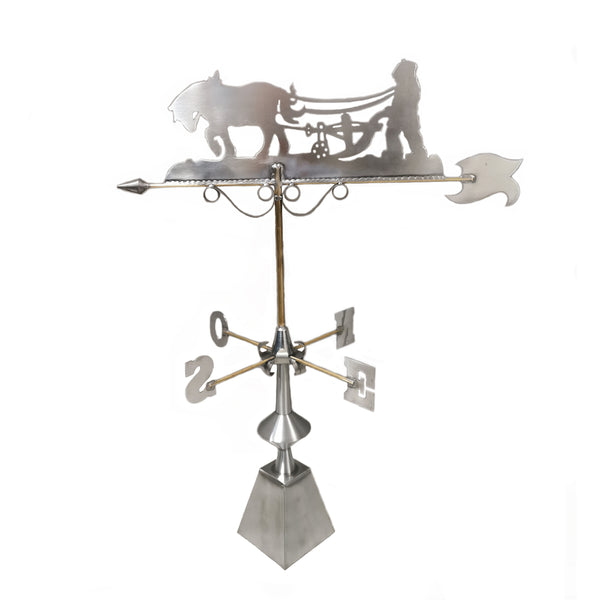 Girouette en zinc tradition motif labour du champ
